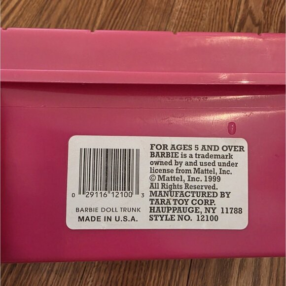 Barbie Doll Carrying Case Mattel Pink Take Along Doll‎ Trunk Closet 1999 Vintage - Picture 10 of 12